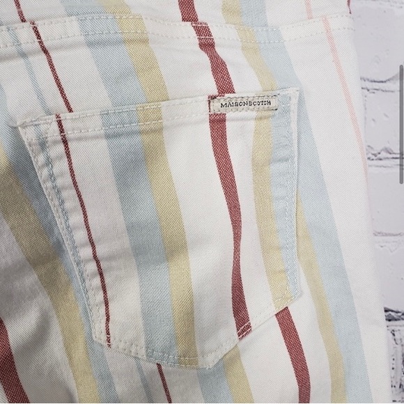 Maison Scotch Striped Cropped Ankle Jeans Pants Boho Bohemian Hippie - Picture 3 of 9